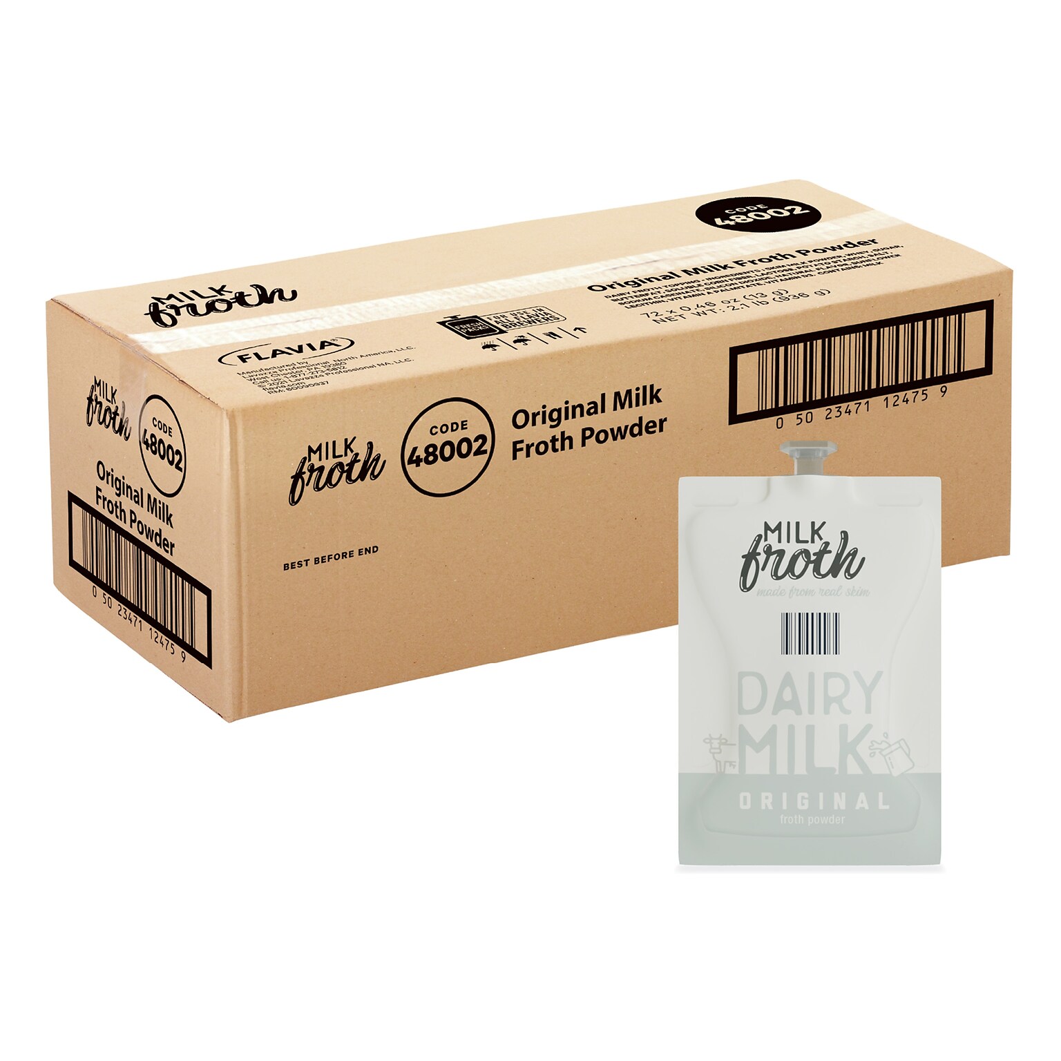 Alterra Flavia Real Milk Froth Freshpacks, Original Whole Milk, 0.46 oz., 72/Carton (MDR12475)