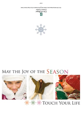 May the joy of the season touch your life - 7 x 10 scored for folding to 7 x 5, 25 cards w/A7 envelo