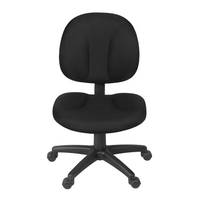 Regency Comfort Series Armless Ergonomic Fabric Swivel Task Chair, Black (105-BK)