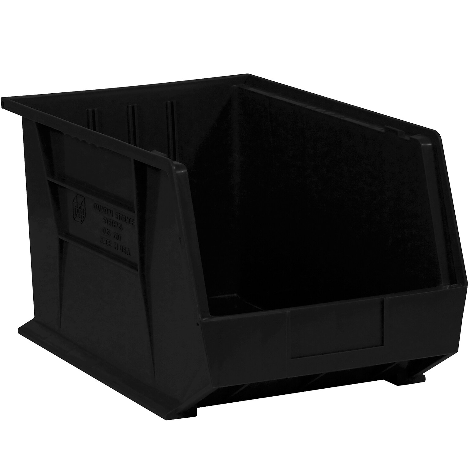Quill Brand Stack & Hang Large Stackable Plastic Storage Bin, 10.75 x 7x 8.25, Black, 6/Carton (BINP1087K)