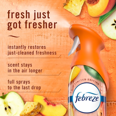 Febreze Air Mist Air Freshener Spray, Juicy Summer Peaches Scent, 8.1 oz., 2/Pack (11573)
