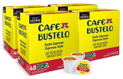 Cafe Bustelo Espresso Style Coffee Keurig® K-Cup® Pods, Dark Roast, 192/Box (5000346117)