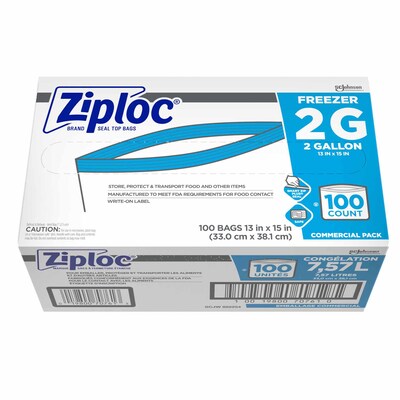 Ziploc Storage Bags, Quart, 48/Box (314469)