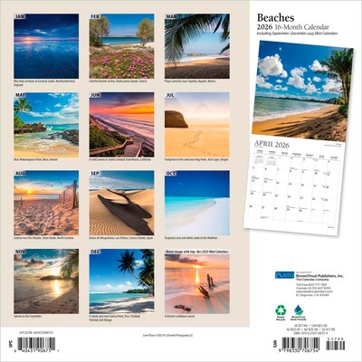 2026 Plato Beaches 12 x 12 Monthly Wall Calendar (9798330706754)