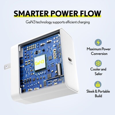 Overtime W49 100W USB-C Home Charger with 6 ft. 100W USB-C Cable (OCHW49WHBD1)