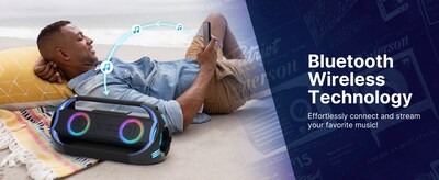 Emerson Triad Grip Portable Bluetooth LED Party Speaker, Black (EDSP-5000)