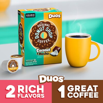 The Original Donut Shop Duos Coconut + Mocha Coffee Keurig® K-Cup® Pods, Medium Roast, 96/Carton (5000361500CT)