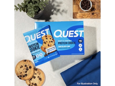 Quest Gluten Free Chocolate Chip Protein Cookies, 2.08 oz., 12/Box (QPCC12M6)