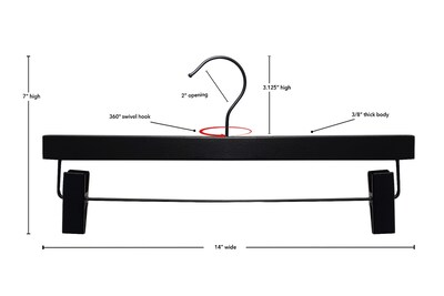 Nahanco Wood Clothes Hangers, Raw Wood, 100/Carton (21514RCBH)