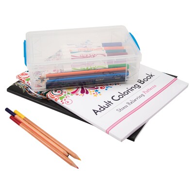 Super Stacker Polystyrene Large Pencil Box, 5.5" x 10" x 2.63", Clear, 3/Pack (AVT37539-3)