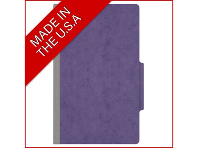 Medical Arts Press Pressboard Classification Folder, 1 Divider, 2" Expansion, Legal Size, Purple, 10/Box (DV-T52-14-3PRP)