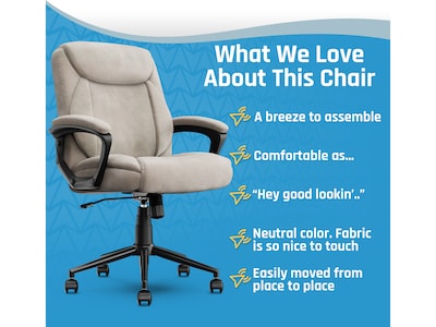 Click365 Transform 1.0 Ergonomic Fabric Swivel Desk Chair, Beige (CCHR10001D)