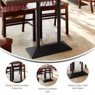 Flash Furniture Palis 30.5"H Double Column Table Base, Steel/Cast Iron, Black (XUDGTB002OUTBLK)