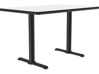 Correll Dry-Erase Markerboard Cafe Table, 30 x 48, Frosty White/Black (BTT3048DE-80)