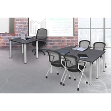 Regency Kee 72 x 24 Training Table- Grey/ Chrome