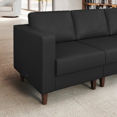 Flash Furniture Hercules Artemis LeatherSoft Left Arm Reception Chair, Black (ZB8921CLABLK)