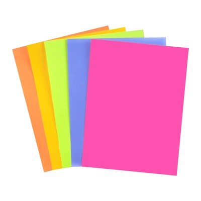 Staples Brights Multipurpose Colored Paper, 24 lbs., 8.5 x 11, Assorted Neon, 500/Ream (20201)