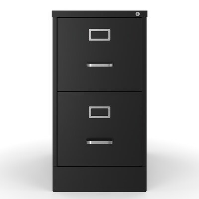 Quill Brand® 2-Drawer Vertical File Cabinet, Locking, Letter, Black, 25D (25157D)