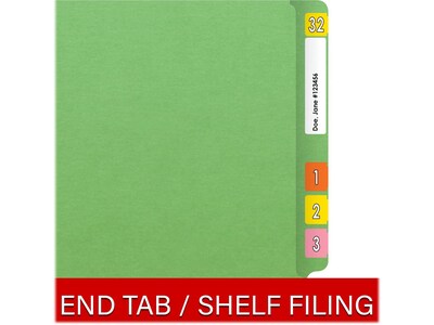 Medical Arts Press Heavy-Duty End Tab File Folder, Straight Cut, Letter-Size, Green, 40/Box (S-09458-GRN)