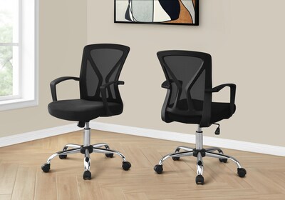 Monarch Specialties Inc. Ergonomic Mesh Swivel Computer and Desk Chair, Black (I 7460)