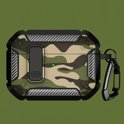 SaharaCase Raider Series Heavy Duty Secure Lock Case for Airpods Pro 3, Shock Absorbing Corners, Camo Green (HP00223)