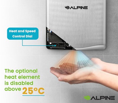 Alpine Industries Willow Commercial High Speed 110V Automatic Electric Hand Dryer, Stainless Steel (