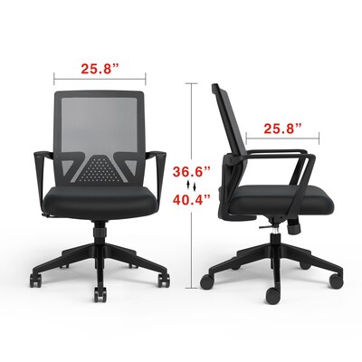 Staples Cartwright Ergonomic Fabric Swivel Task Chair, Black (ST62400)