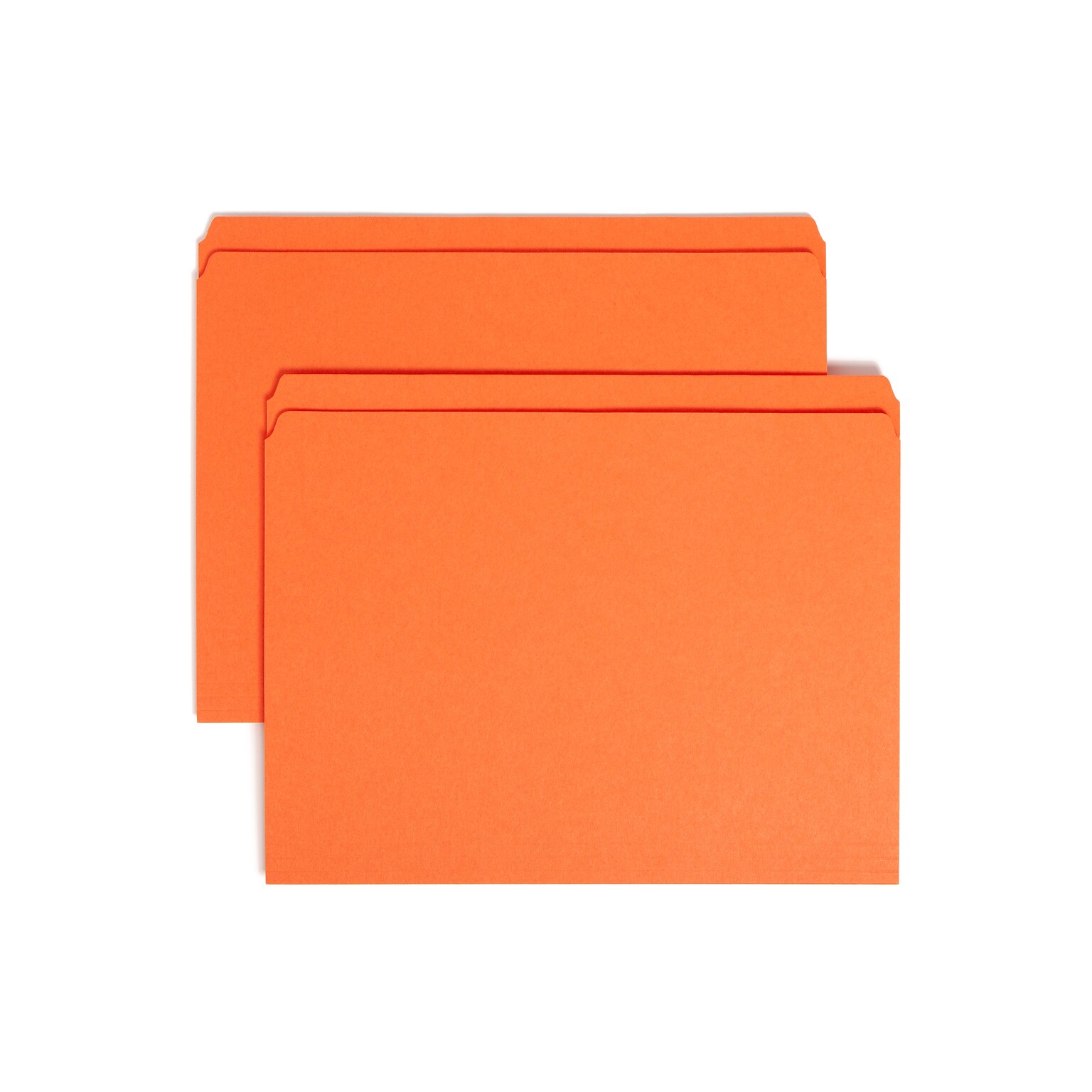 Smead File Folders, Reinforced Straight-Cut Tab, Letter Size, Orange, 100/Box (12510)