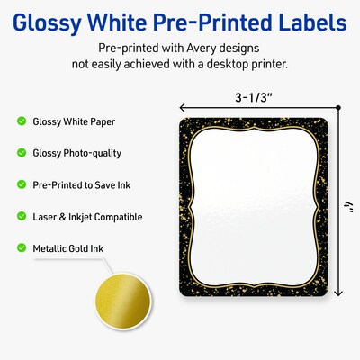 Avery Rectangle Laser/Inkjet Multipurpose Labels, 4 x 3-1/3, White, 40/Pack (19479370902)
