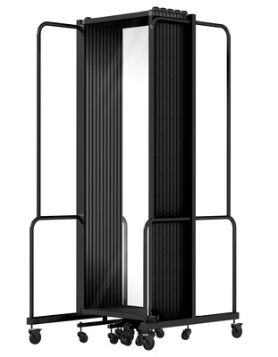 National Public Seating Robo Series 11-Panel Folding Mobile Room Divider, 72"H x 256"W, Clear Acrylic (RDB6-11CA)