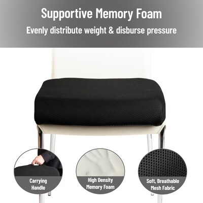 Mind Reader Memory Foam Office Chair Cushion, Black (MEMGEL-BLK)