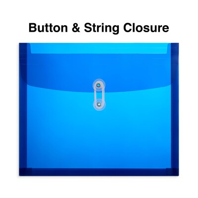 Staples Plastic Button & String Document Envelopes, Assorted Colors, 5/Pack (TR10782-CC)