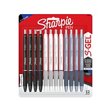 Sharpie S-Gel Retractable Gel Pen, Medium Point, Assorted Ink, Dozen (2129832)