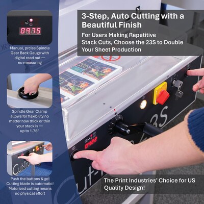 Formax Cut-True 23S 16.9" Semi-Automatic Electric Guillotine Paper Cutter with LED Laser Line, Gray (Cut-True 23S)