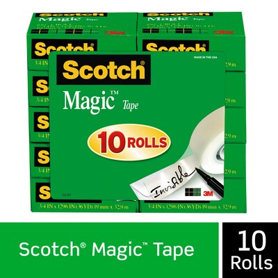 Scotch Magic Invisible Tape Refill,  3/4" x 27.77 yds., 10-Pack (810K10)