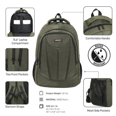 DUKAP EDGE Laptop Compatible Backpack, Medium, Green (BDK-EDG-GRN)
