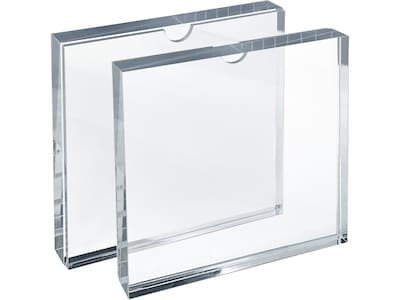 Azar Block Sign Holder, 6 x 6, Clear Acrylic, 2/Pack (104556-2PK)