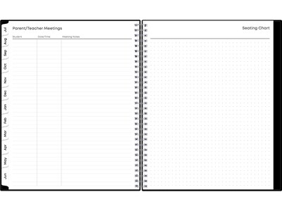 2023-2024 Blue Sky 8.5" x 11" Academic Weekly & Monthly Teacher Planner, Black (134433-A24)