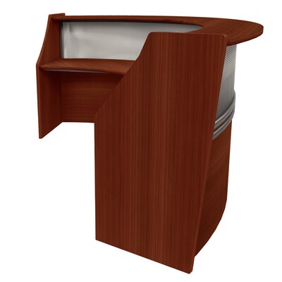 Regency Marque 124.5"W Curved Reception Desk Workstation, Mahogany (77312MH)