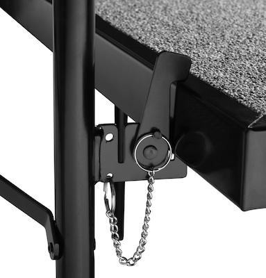 NPS 3-Level Straight Standing Choral Riser, 54"W x 60”-72”L x 24"H, Grey Carpet (RS3LC02)