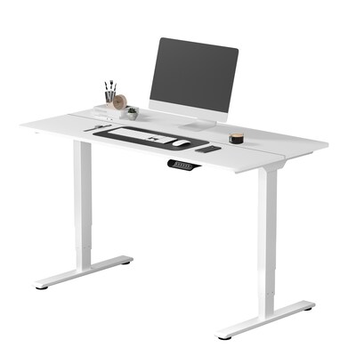 FlexiSpot ET362 55"W Electric Adjustable Standing Desk, White (4S-S09010080)