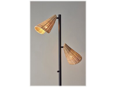 Adesso Cove 62.75" Matte Black Floor Lamp with 2 Irregular Shades (5114-01)