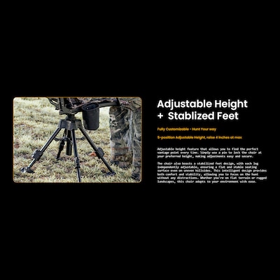 Arrowhead Outdoor Quiet 360°-Swivel Outdoor Chair, Camouflage (TSRTKKS0347U)