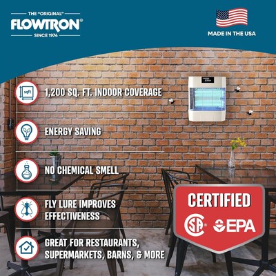 Flowtron Electric Indoor Fly Stun Unit, 1200 sq. ft. Coverage, 80W UV Light (FLWFC4700)