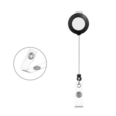 Staples Badge Reels, Black, 5/Pack (37860)