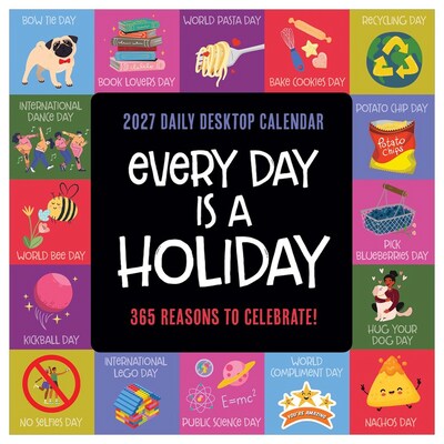 2027 TF Publishing Every Day's A Holiday 5.25" x 5.25" Daily Day-to-Day Calendar, Multicolored (27-3010)