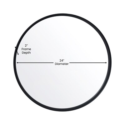 Flash Furniture Jennifer Deep Framed Wall Mirror, 24" Black (HMHD22M115YABLK)
