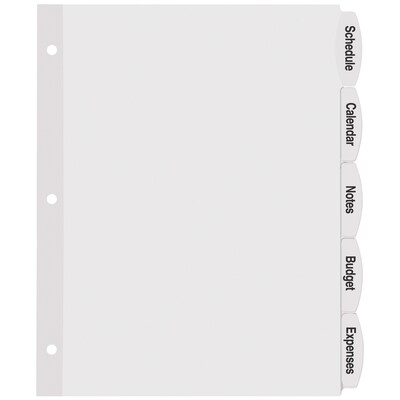 Avery Big Tab Printable Paper Dividers with White Labels, 5 Tabs, 20 Sets/Pack (11434)