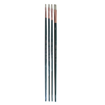 Silver Brush Natural Hog Bristle, Flat Brushes, 4/Pack (SLVGP1069)