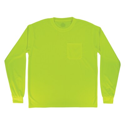 Ergodyne GloWear 8093 High Visibility Long Sleeve T-Shirt, Lime, Small (21812)